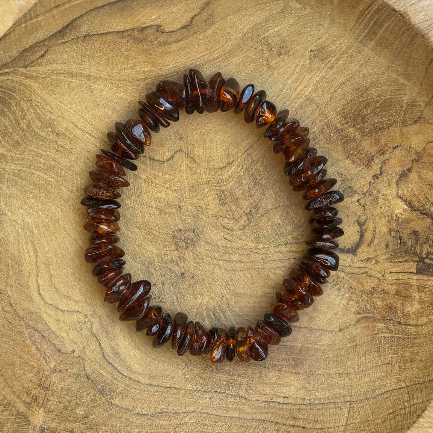 Bracelet baroque en Ambre cognac