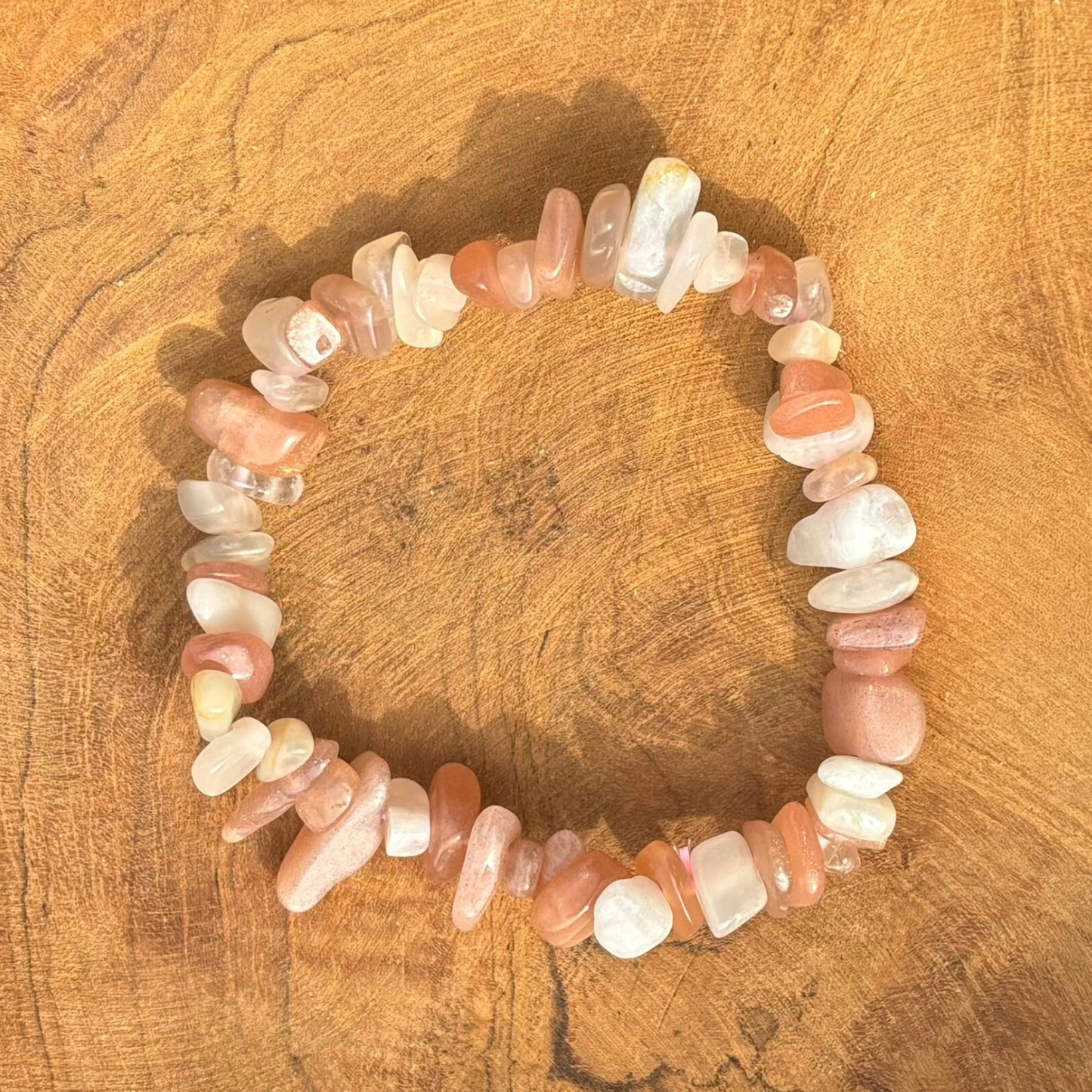 Bracelet baroque en Pierre de Lune multicolore