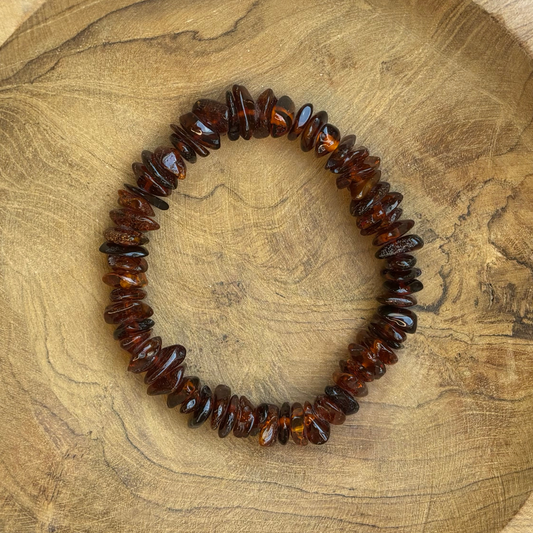 Bracelet baroque en Ambre cognac