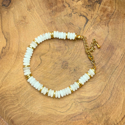 BRACELET ONA DORE JADE BLANC