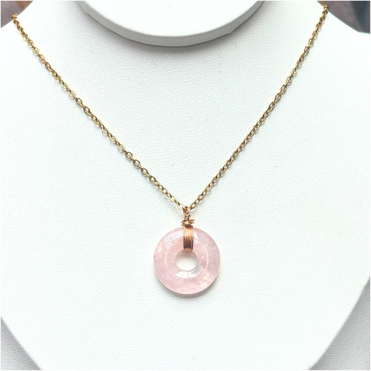 Collier Donut Quartz Rose
