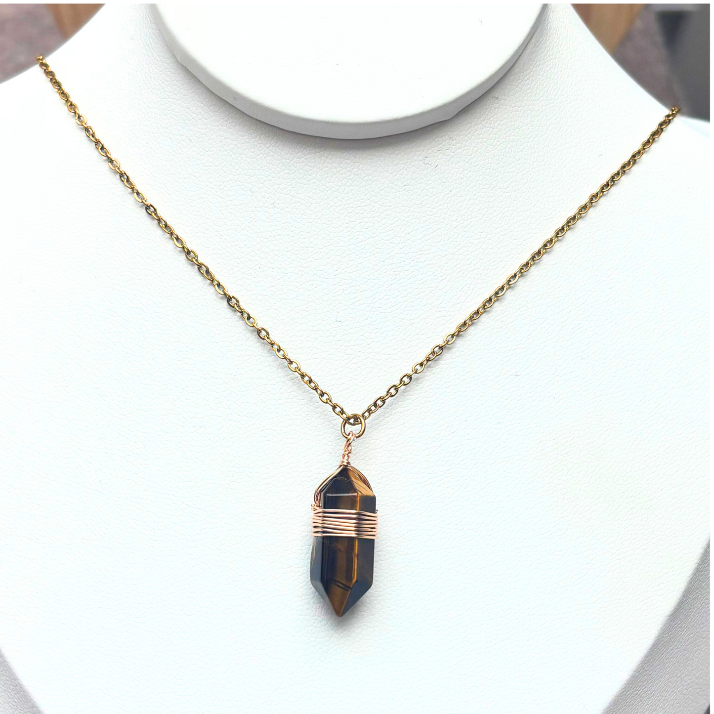 Collier Pointe Œil de Tigre