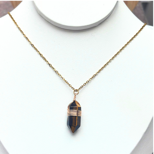 Collier Pointe Œil de Tigre