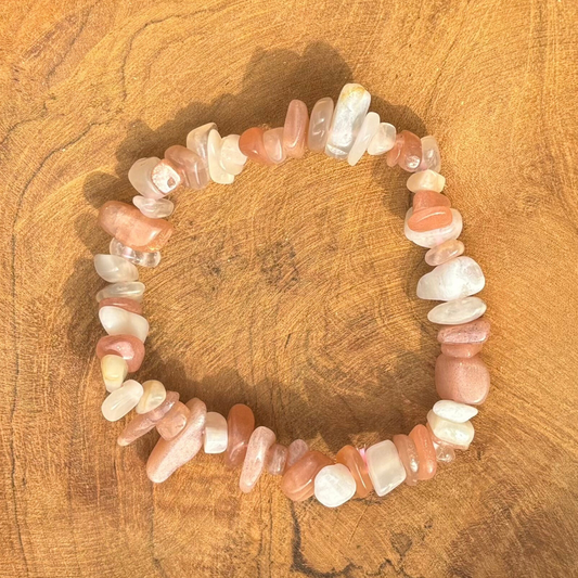 Bracelet baroque en Pierre de Lune multicolore